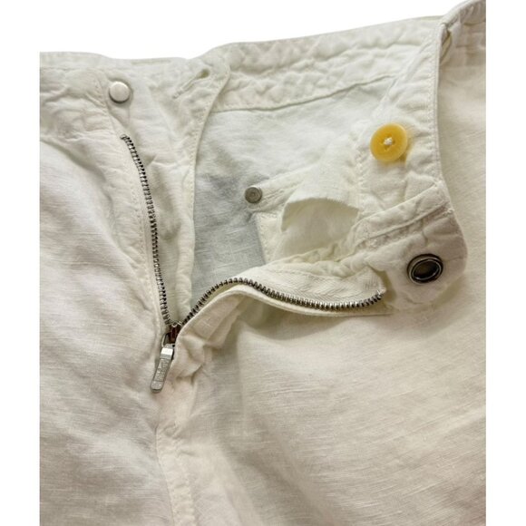 Vilebrequin Men's White Linen Pants Straight Leg Classic Resort Pockets Size L - Picture 15 of 16